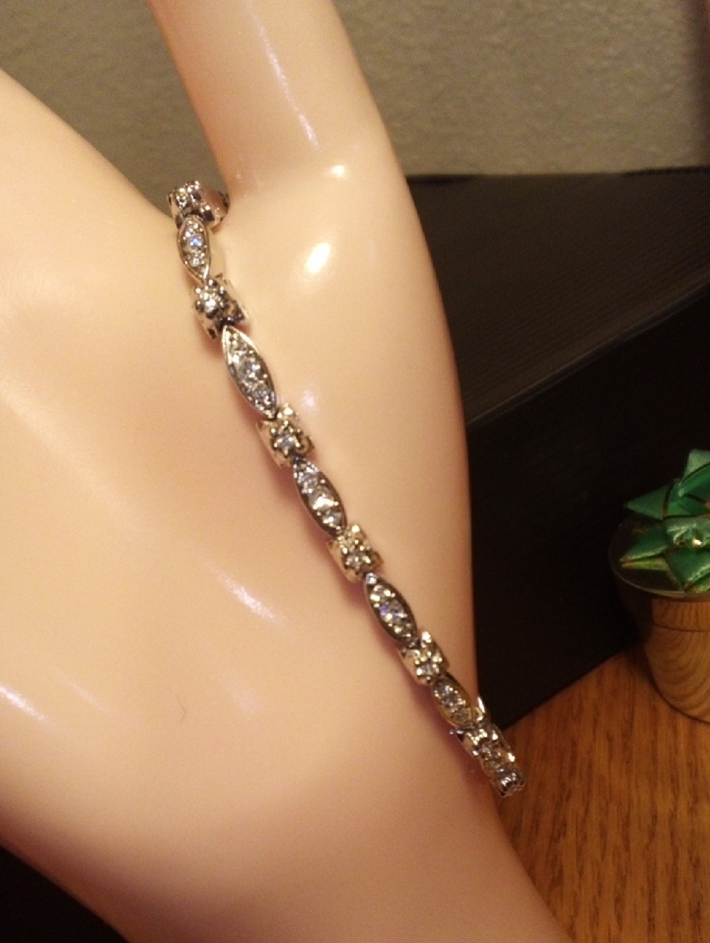 Elegant White Crystal Tennis Bracelet - Women's Jewelry